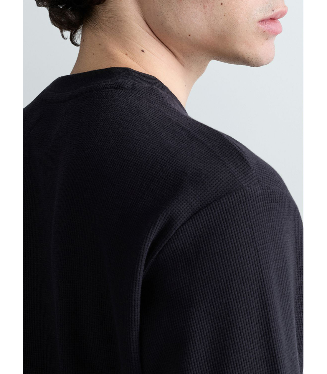 ワッフルコットンロングスリーブTシャツ 詳細画像 ブラック 7